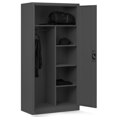 JAN NOWAK - Kovová šatní skříň AWI - antracit -  rozměr 185x90 cm 