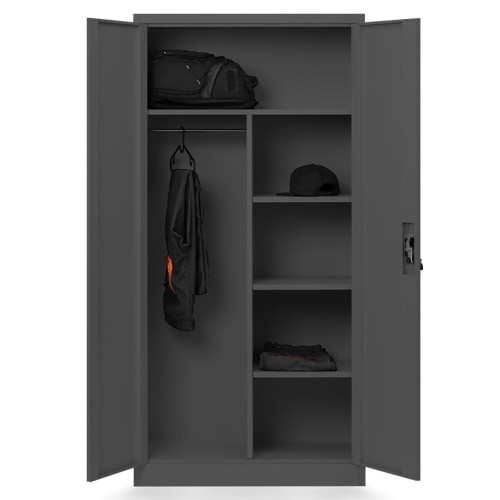 JAN NOWAK - Kovová šatní skříň AWI - antracit -  rozměr 185x90 cm 