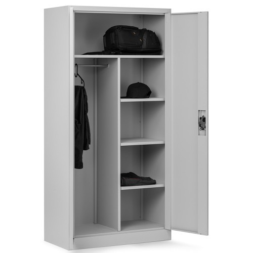 JAN NOWAK - Kovová šatní skříň AWI - šedá -  rozměr 185x90 cm 