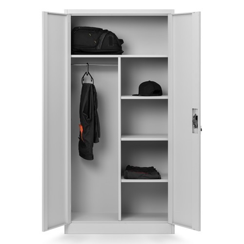 JAN NOWAK - Kovová šatní skříň AWI - šedá -  rozměr 185x90 cm 