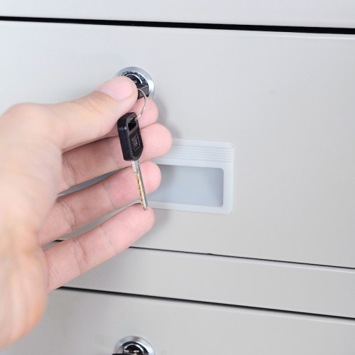 JAN NOWAK - Kovová policová skříň s trezorem  ELEN  - šedá  - rozměr 90x90 cm 