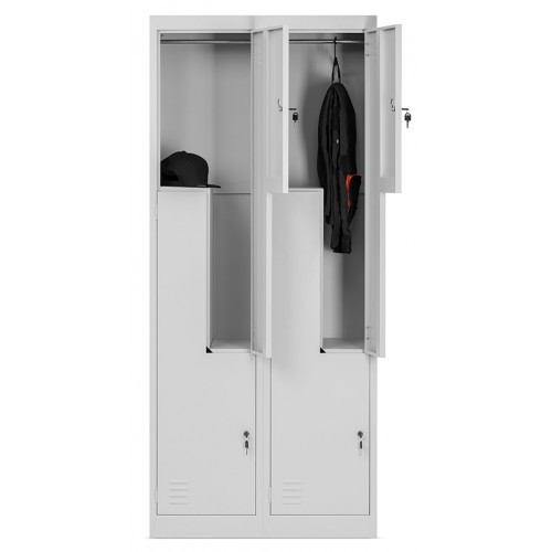 JAN NOWAK - Kovová šatní skříň JULY BHP 4 - šedá - rozměr 185x80 cm 