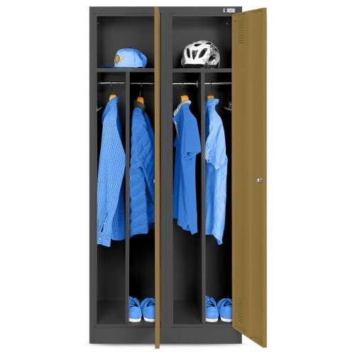 JAN NOWAK - Kovová šatní skříň KASPER 4  BHP - antracit/ořech -  rozměr 180x80 cm 
