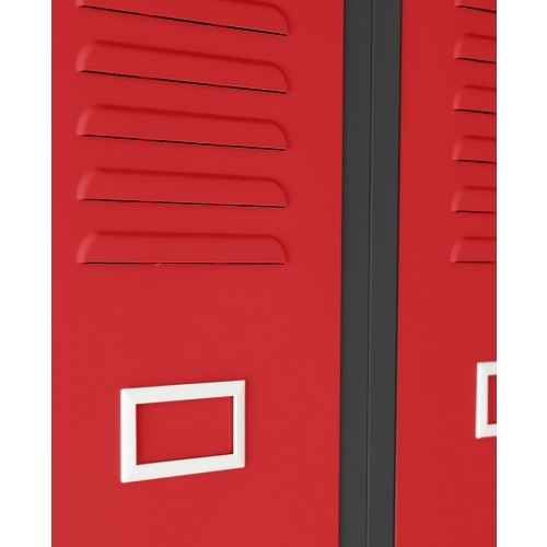 JAN NOWAK - Kovová šatní skříň KASPER 4  BHP - antracit/červená -  rozměr 180x80 cm 