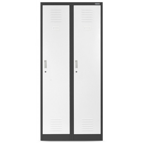 JAN NOWAK - Kovová šatní skříň KASPER 4  BHP - antracit/bílá -  rozměr 180x80 cm 