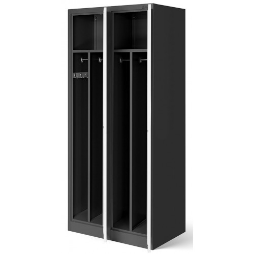 JAN NOWAK - Kovová šatní skříň KASPER 4  BHP - antracit/bílá -  rozměr 180x80 cm 