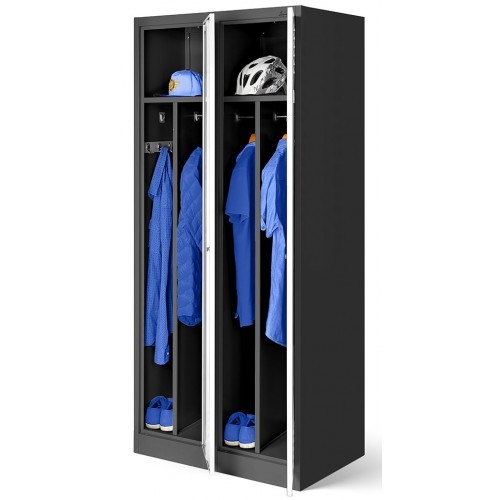 JAN NOWAK - Kovová šatní skříň KASPER 4  BHP - antracit/bílá -  rozměr 180x80 cm 