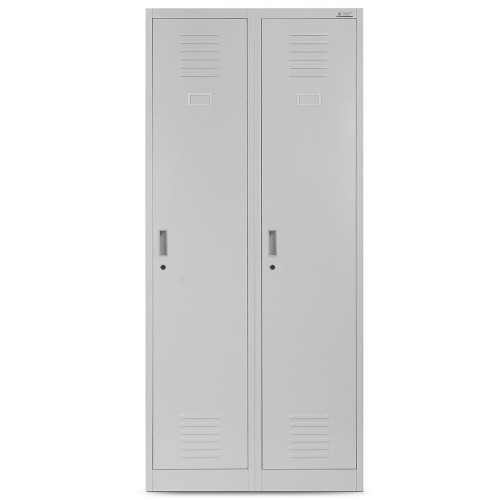 JAN NOWAK - Kovová šatní skříň KASPER 4  BHP - šedá -  rozměr 180x80 cm 