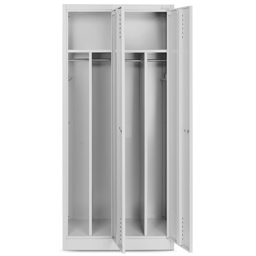 JAN NOWAK - Kovová šatní skříň KASPER 4  BHP - šedá -  rozměr 180x80 cm 