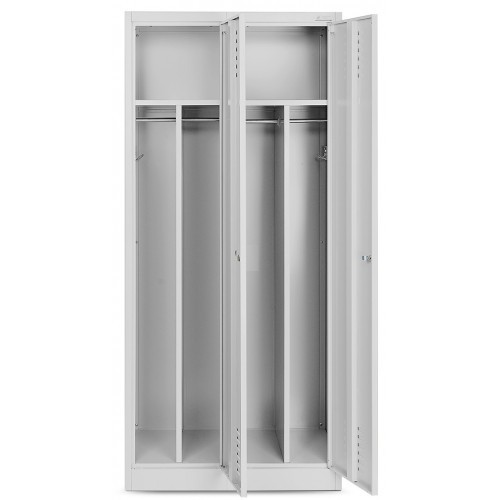 JAN NOWAK - Kovová šatní skříň KASPER 4  BHP - bílá/dub sonoma -  rozměr 180x80 cm 