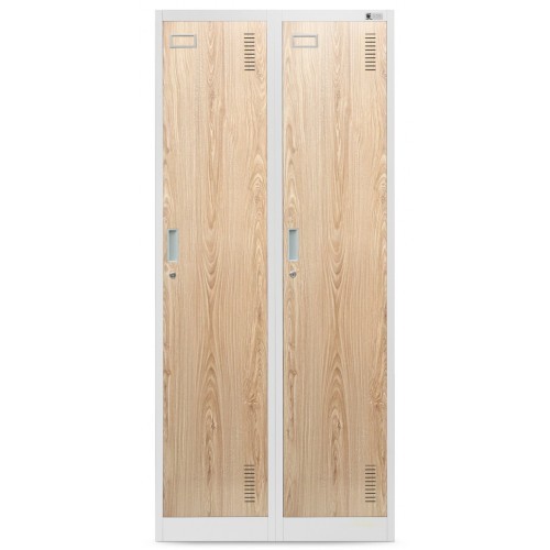 JAN NOWAK - Kovová šatní skříň KASPER 4  BHP - bílá/dub sonoma -  rozměr 180x80 cm 