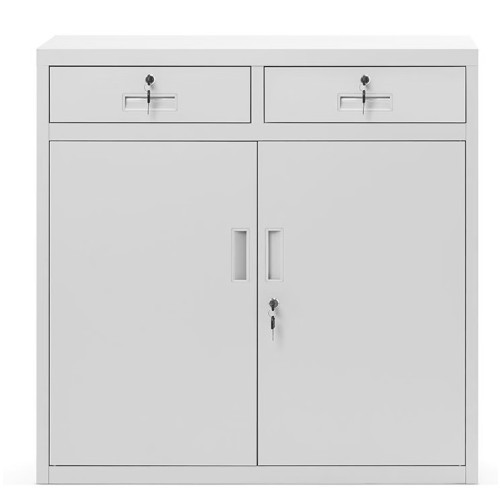 JAN NOWAK - Kovová policová skříň s trezorem  ELEN  - šedá  - rozměr 90x90 cm 