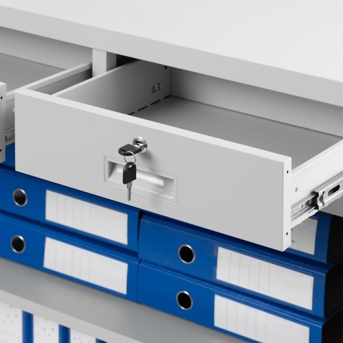 JAN NOWAK - Kovová policová skříň s trezorem  ELEN  - šedá  - rozměr 90x90 cm 