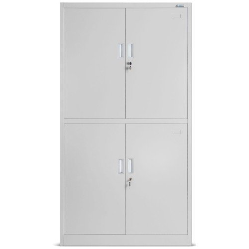 JAN NOWAK - Kovová policová skříň GAMA dělená ,se zámkem - černá - rozměr 185x90 cm 