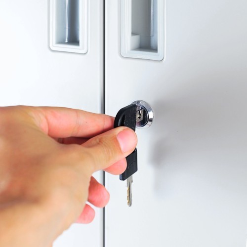 JAN NOWAK - Kovová policová skříň GAMA dělená ,se zámkem - černá - rozměr 185x90 cm 