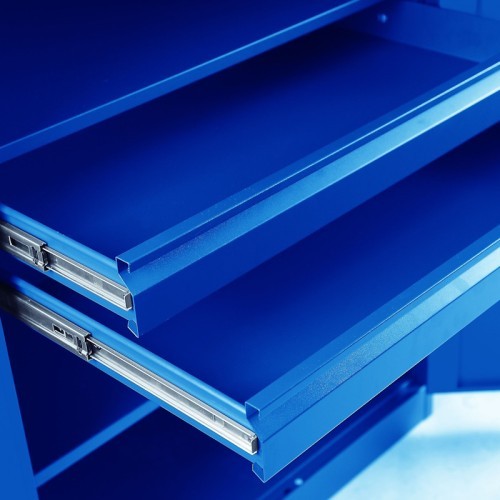 JAN NOWAK - Kovová skříň na nářadí SIMON - modrá -  rozměr 185x92 cm - zámek 