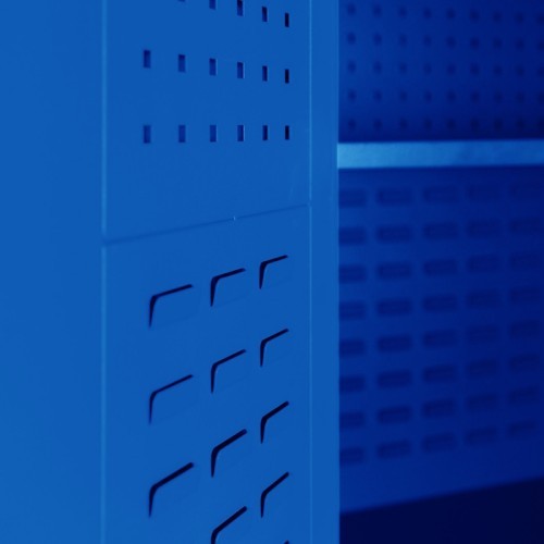 JAN NOWAK - Kovová skříň na nářadí SIMON - modrá -  rozměr 185x92 cm - zámek 