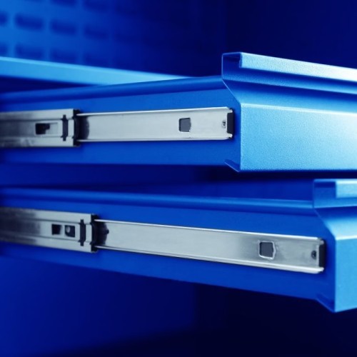 JAN NOWAK - Kovová skříň na nářadí SIMON - modrá -  rozměr 185x92 cm - zámek 