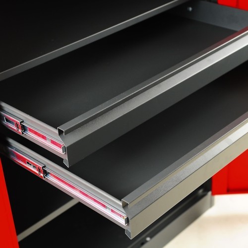 JAN NOWAK - Kovová skříň na nářadí SIMON - červená -  rozměr 185x92 cm - zámek 