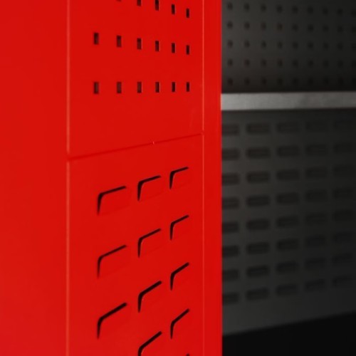 JAN NOWAK - Kovová skříň na nářadí SIMON - červená -  rozměr 185x92 cm - zámek 