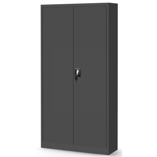 JAN NOWAK - Kovová policová skříň s TOM s vnitřní uzamykatelnou skříňkou  - antracit  - rozměr 185x90 cm 