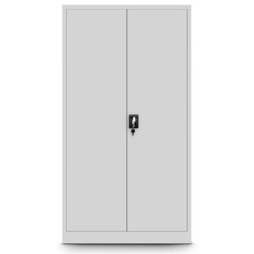 JAN NOWAK - Kovová policová skříň s TOM s vnitřní uzamykatelnou skříňkou  - šedá - rozměr 185x90 cm 