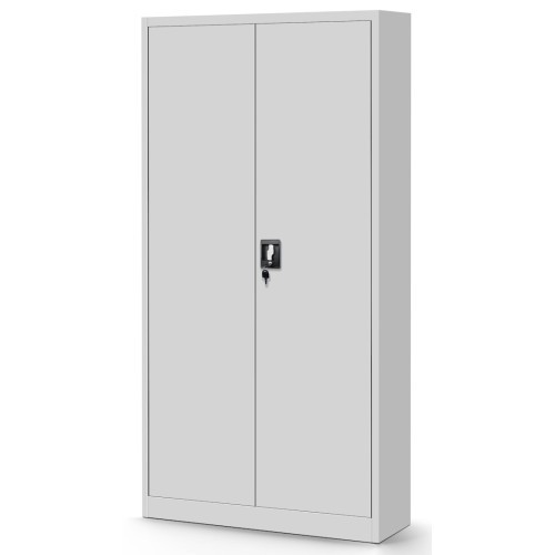 JAN NOWAK - Kovová policová skříň s TOM s vnitřní uzamykatelnou skříňkou  - šedá - rozměr 185x90 cm 