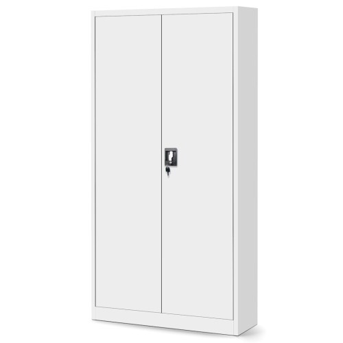 JAN NOWAK - Kovová policová skříň s TOM s vnitřní uzamykatelnou skříňkou  - bílá  - rozměr 185x90 cm 