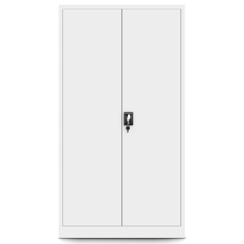 JAN NOWAK - Kovová policová skříň s TOM s vnitřní uzamykatelnou skříňkou  - bílá  - rozměr 185x90 cm 