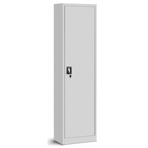 JAN NOWAK - Kovová policová skříň se zámkem  LEXA - šedá - rozměr 185x45 cm 