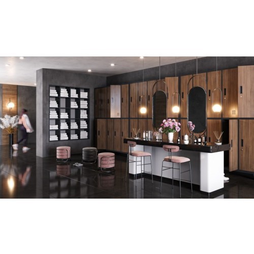 JAN NOWAK - Kovová šatní skříň BARTEKA BHP10  - šedá/modrá - rozměr 172x136 cm 