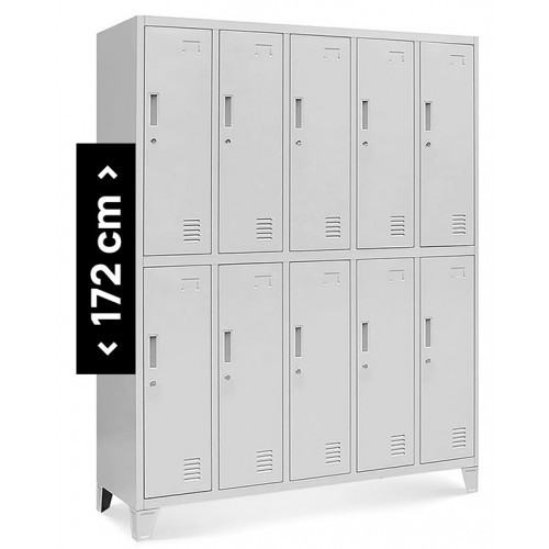 JAN NOWAK - Kovová šatní skříň BARTEKA BHP10  - šedá - rozměr 172x136 cm 