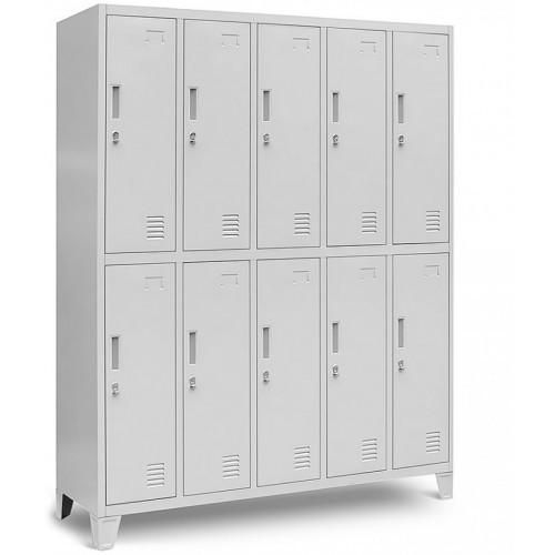 JAN NOWAK - Kovová šatní skříň BARTEKA BHP10  - šedá - rozměr 172x136 cm 