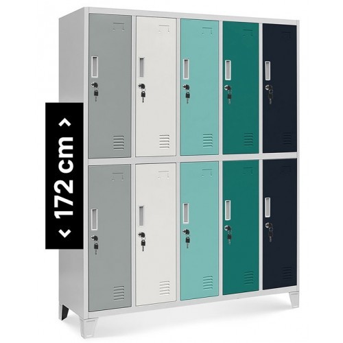 JAN NOWAK - Kovová šatní skříň BARTEKA BHP10  - vícebarevná - rozměr 172x136 cm 