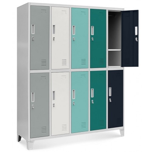 JAN NOWAK - Kovová šatní skříň BARTEKA BHP10  - vícebarevná - rozměr 172x136 cm 