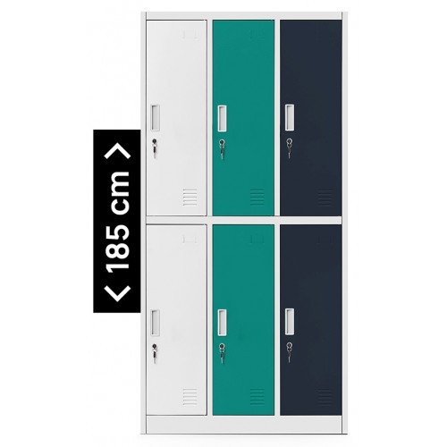 JAN NOWAK - Kovová šatní skříň IGORA  BHP 6  - vícebarevná - rozměr 185x90 cm 