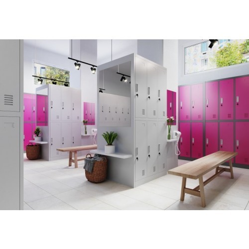 JAN NOWAK - Kovová šatní skříň IGORA  BHP 6  - antracit/fuchsie - rozměr 185x90 cm 
