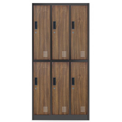 JAN NOWAK - Kovová šatní skříň IGORA  BHP 6  - antracit/ořech - rozměr 185x90 cm 