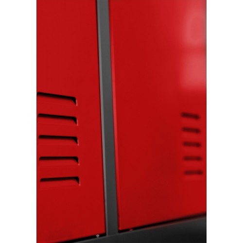 Kovová šatní skříň IGORA  BHP 6  - antracit/červená - rozměr 185x90 cm 