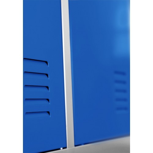 JAN NOWAK - Kovová šatní skříň IGORA  BHP 6  - šedá/modrá - rozměr 185x90 cm 