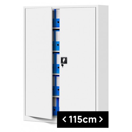 JAN NOWAK - Kovová policová skříň JANA II se zámkem - bílá- rozměr 185x115 cm 