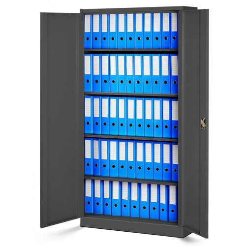 JAN NOWAK - Kovová policová skříň JANA se zámkem - antracit - rozměr 185x90 cm 