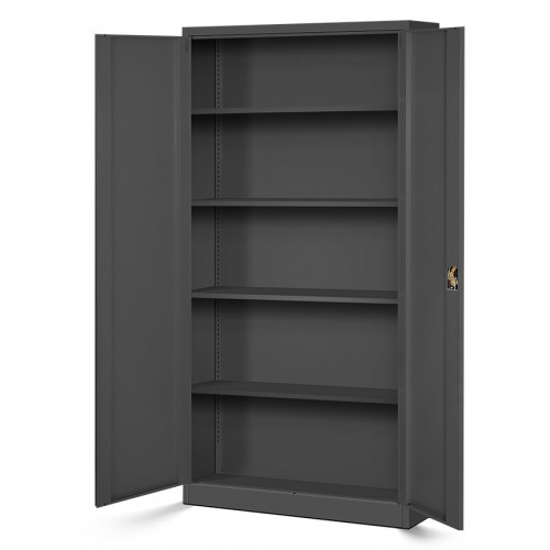 JAN NOWAK - Kovová policová skříň JANA se zámkem - antracit - rozměr 185x90 cm 