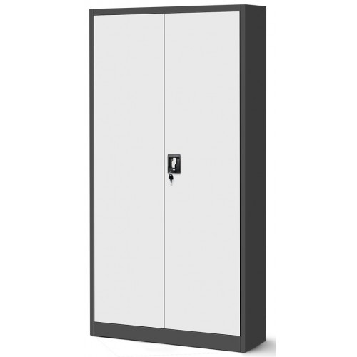 JAN NOWAK - Kovová policová skříň se zámkem  JANH eco - antracit/bílá  - rozměr 195x90 cm 