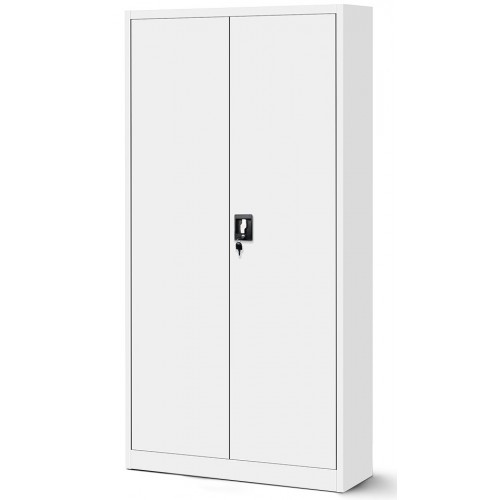 JAN NOWAK - Kovová policová skříň se zámkem  JANH eco - bílá- rozměr 195x90 cm 