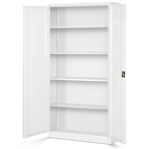 JAN NOWAK - Kovová policová skříň se zámkem  JANH eco - bílá- rozměr 195x90 cm 