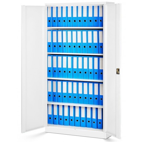 JAN NOWAK - Kovová policová skříň se zámkem  JANH eco - bílá- rozměr 195x90 cm 