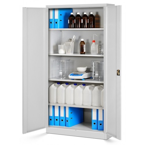 JAN NOWAK - Kovová policová skříň se zámkem  JANH eco - šedá  - rozměr 195x90 cm 