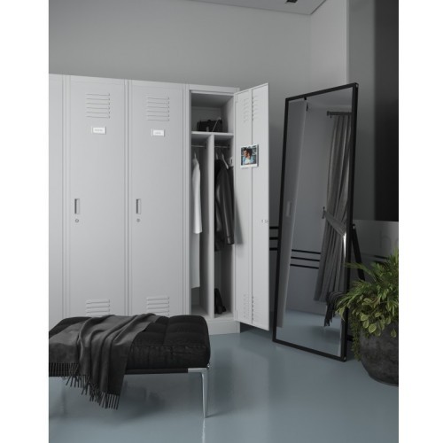 JAN NOWAK - Kovová šatní skříň KASPER 4  BHP - antracit/bílá -  rozměr 180x80 cm 