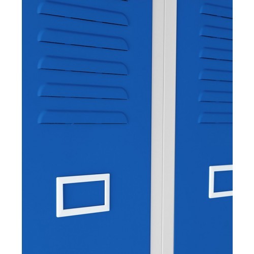 JAN NOWAK - Kovová šatní skříň KASPER 4  BHP - šedá/modrá -  rozměr 180x80 cm 